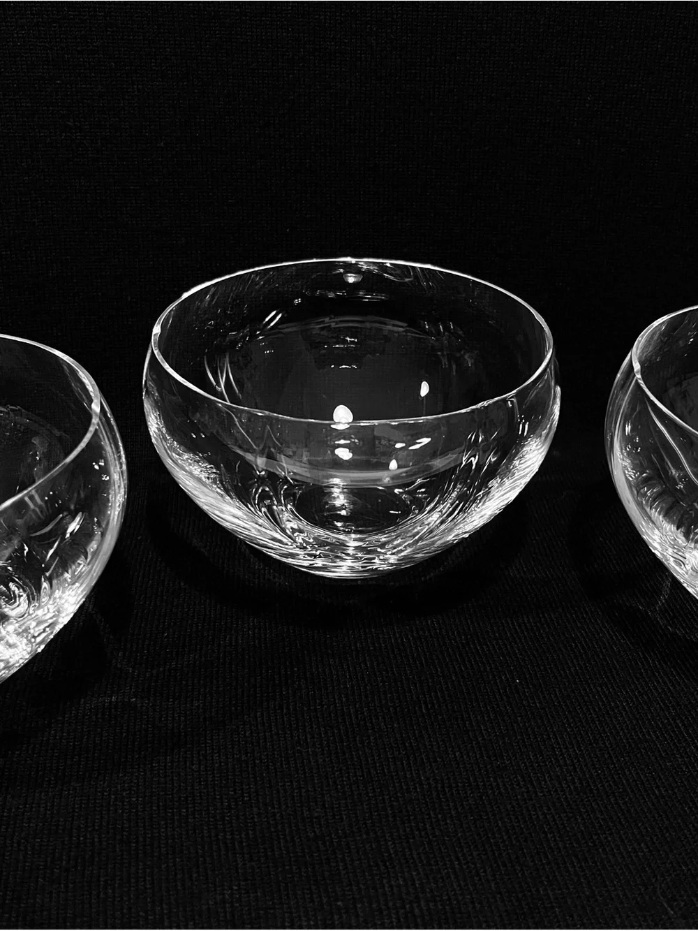 Vintage Simon Pierce Crystal Desert Bowls Set of 3-4.5” Diameter